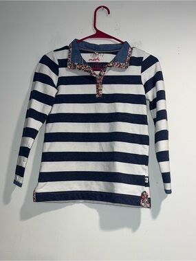 JOULES Striped floral detail top